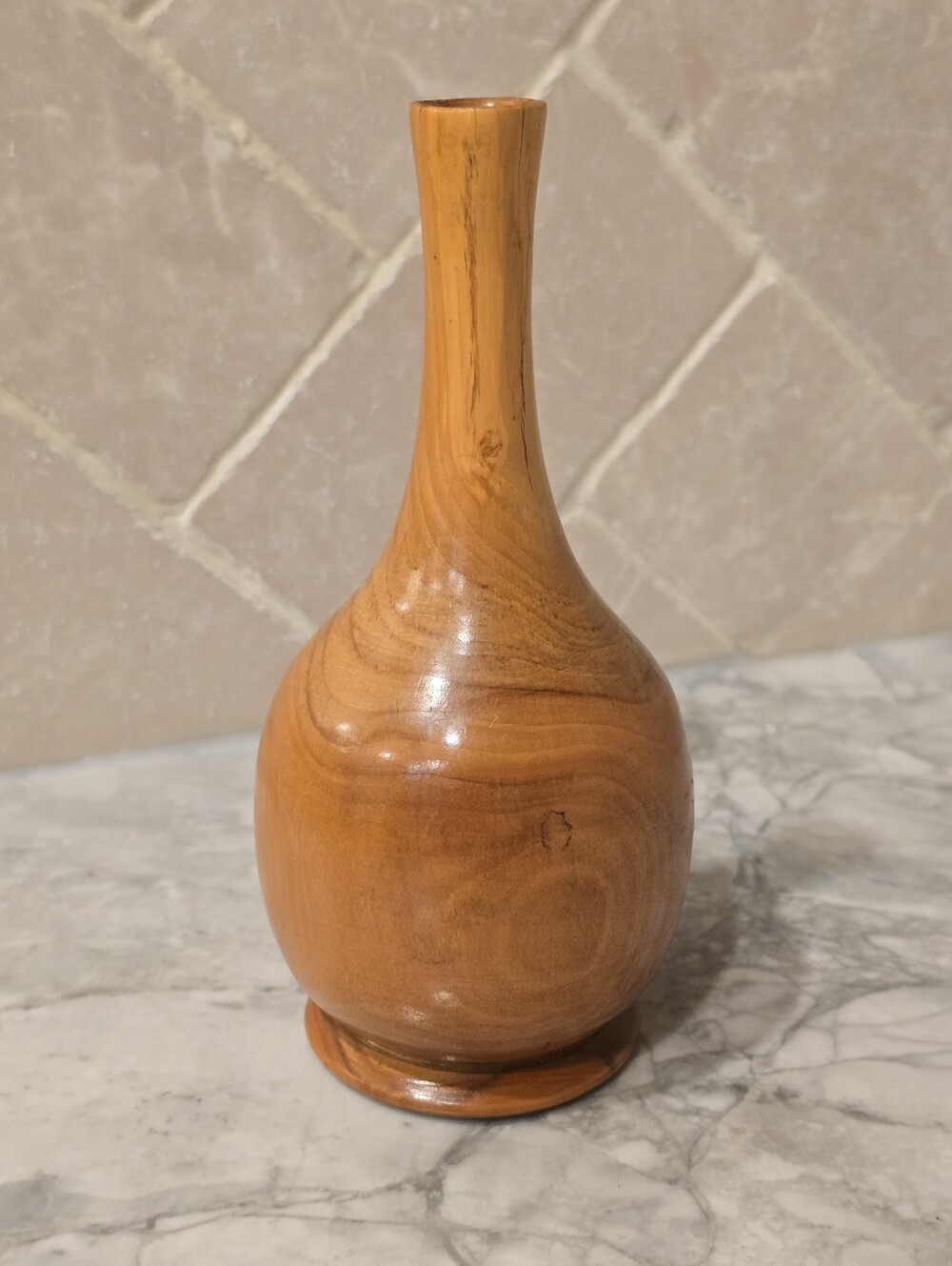 Vintage Turned Wood Vase Organic Modern Japandi Minimalist